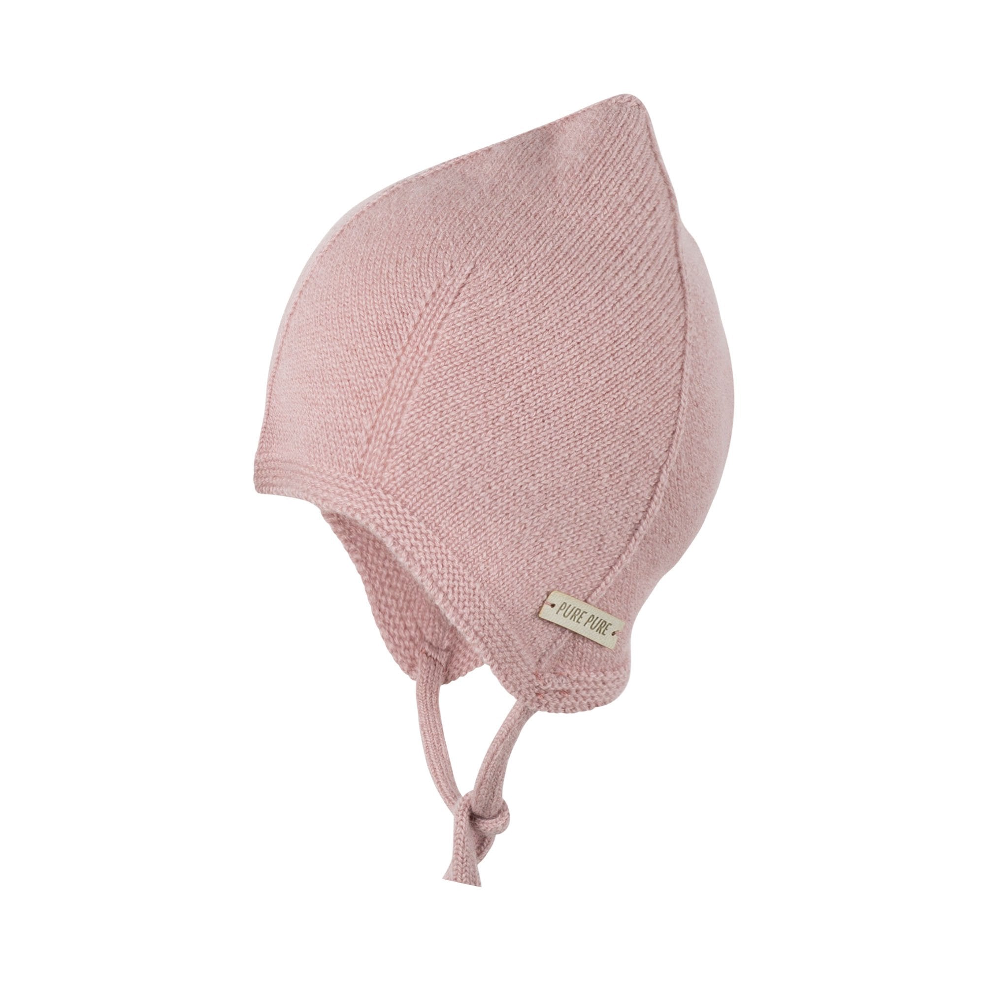 Baby Schute Babyhäubchen Kaschmir  Merino pink clay