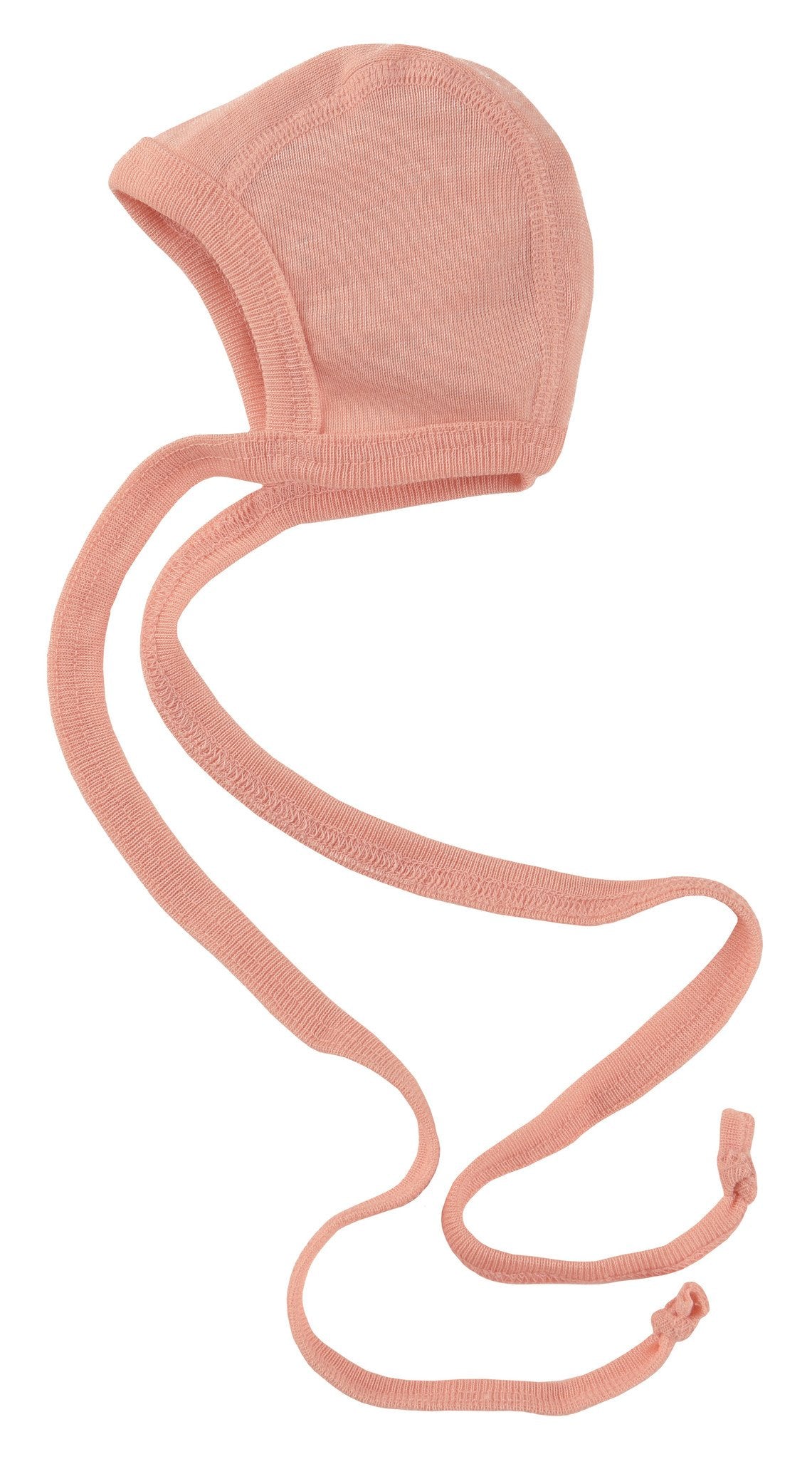 Baby-Häubchen Frühchen, Feinripp - Wolle/Seide - lachs
