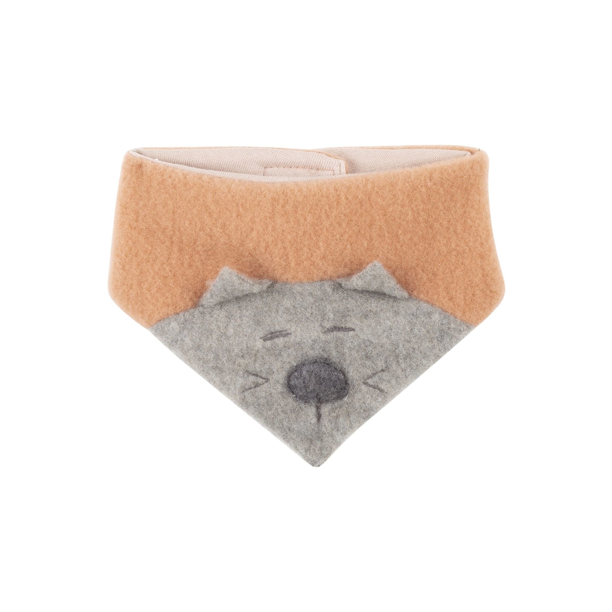 Baby-Halstuch - Wollfleece - Katze - dusty-apricot